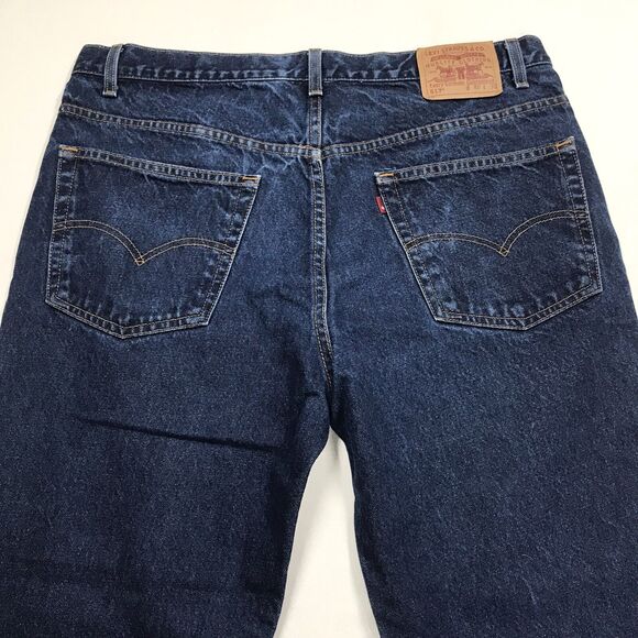 90s LEVIS 517 Jeans Men 40x30 Western Boot Regular Dark Stone Wash Denim Blue - Picture 7 of 16